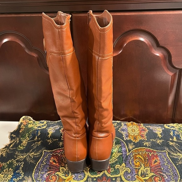 NAUTICA Gallaway Knee High RIDING BOOTS Equestrian TAN Round Toe Womens Size 8 - Picture 6 of 14